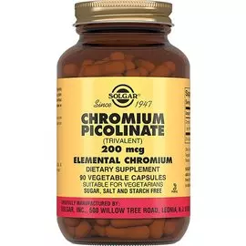 Пиколинат хрома, 90 капсул, Solgar