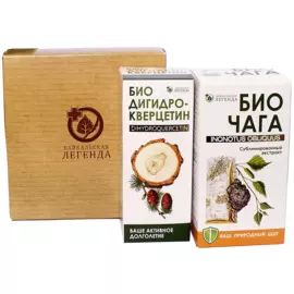 Подарочный набор "Интенсив": Биодигидрокверцетин, 5 г + Биочага, 13 г, Байкальская Легенда