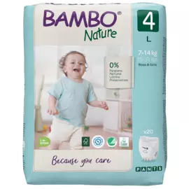 Подгузники-трусики 4 (7-14 кг), 20 шт, Bambo Nature