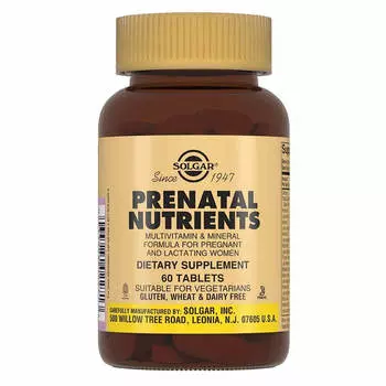 Пренатабс, 60 таблеток, Solgar