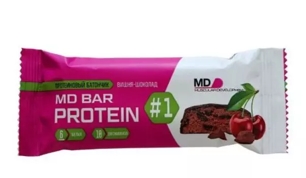 Протеиновый батончик, вкус «Вишня и шоколад в темной глазури», 50 гр, MD