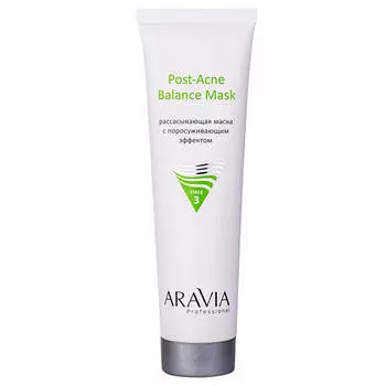 Рассасывающая маска для лица с поросуживающим эффектом для жирной и проблемной кожи Post-Acne Balance Mask, 100 мл, ARAVIA Professional