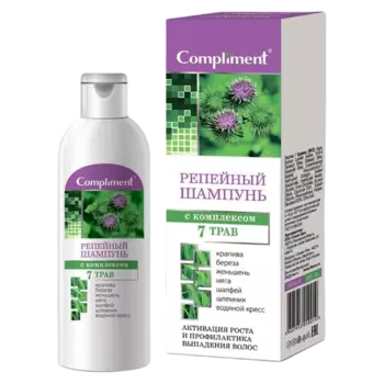 Репейный шампунь с комплексом 7 трав Против выпадения волос, 200 мл, Compliment