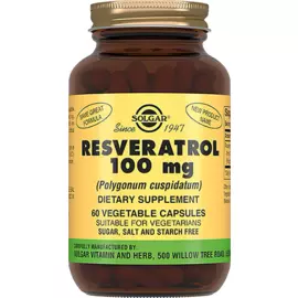 Ресвератрол, 100 мг, 60 капсул, Solgar