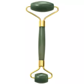 Роллер для лица CLASSIC двусторонний из зелёного авантюрина, MARBELLA