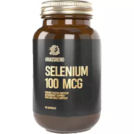 Селен, 100 мкг, 60 капсул, GRASSBERG
