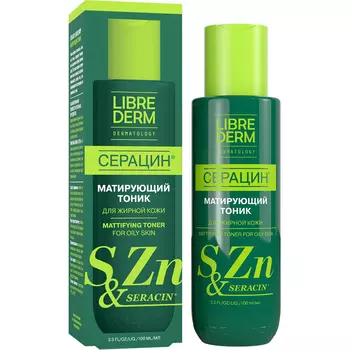 Серацин матирующий тоник дл жирной кожи, 100 мл, Librederm