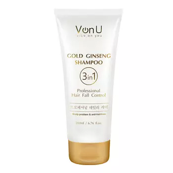 Шампунь для волос с экстрактом золотого женьшеня, 200 мл, Von-U