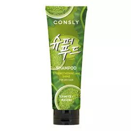 Шампунь с экстрактами водорослей и зеленого чая Матча для силы и блеска волос, для сухих волос, 250 мл, Consly