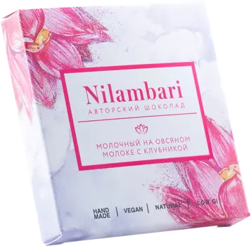 Шоколад на овсяном молоке "Клубника", 65 г, Nilambari