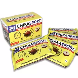 Шоколад протеиновый "CHIKALAB" молочный с фундуком 100 г.х 4 шт.