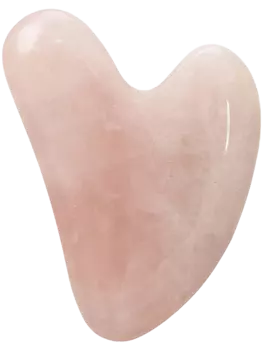 Скребок гуаша сердце из натурального розового кварца PREMIUM, MARBELLA