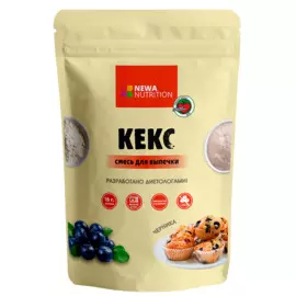 Смесь для выпечки кексов со вкусом черники, 200 гр, Newa Nutrition