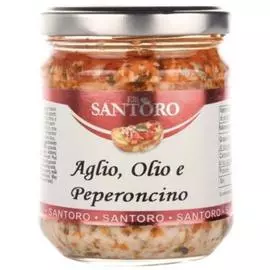Соус итальянский из измельченного чеснока, перца с маслом, 180 гр, SANTORO