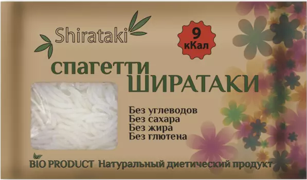 Спагетти без глютена, 9 ккал, 340 г, Shirataki