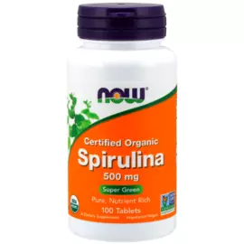 Спирулина, 500 мг, 100 таблеток, NOW