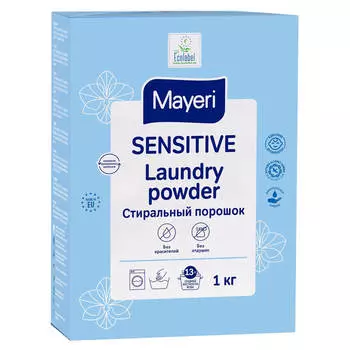 Стиральный порошок универсальный (подходит для стирки детских вещей), 1 кг, MAYERI Sensitive