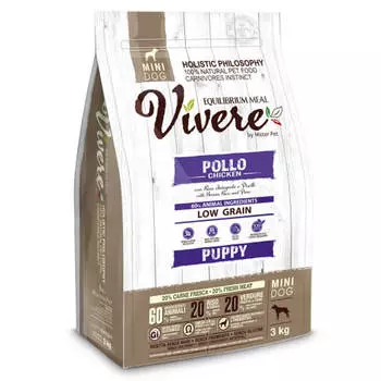 Сухой корм для щенков, курица, 3 кг, VIVERE MINI