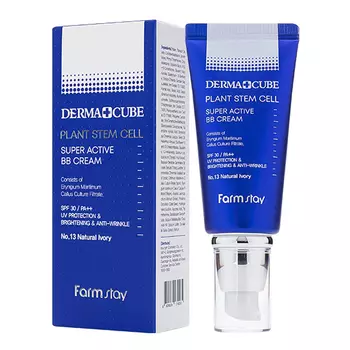 Суперактивный BB-крем с лифтинг-эффектом и фитостволовыми клетками морского укропа №21, Натуральный бежевый, SPF30+/PA++, 60 г, FarmStay