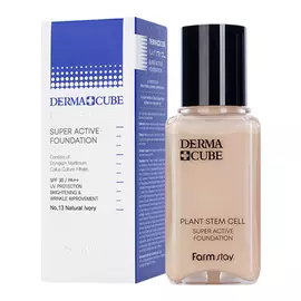 Суперактивный тональный крем с лифтинг-эффектом и фитостволовыми клетками морского укропа, Натуральная слоновая кость №13, SPF30+/PA++, 50 мл, FarmStay