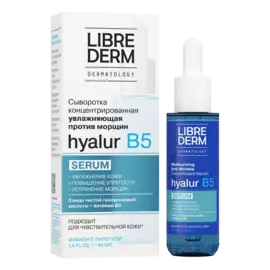 Сыворотка концентрированная увлажняющая против морщин Hyalur B5 "Dermatology", 40 мл, Librederm