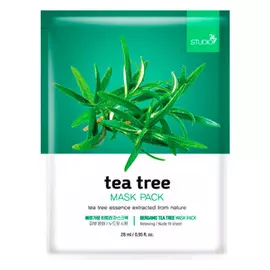 Тканевая маска для лица с экстрактом чайного дерева, 28 мл, BERGAMO