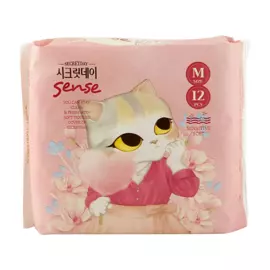 Ультратонкие дышащие прокладки "Sense Medium", 12 шт (24,5 cм), Secretday