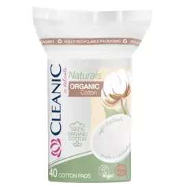 Ватные диски Naturals Organic Cotton овальные п/э с веревочкой, 40 шт, CLEANIC