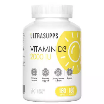 Витамин Д3, 180 капсул, Ultrasupps