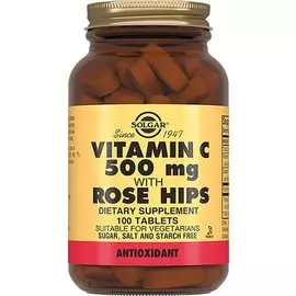 Витамин С и шиповник, 100 таблеток, Solgar