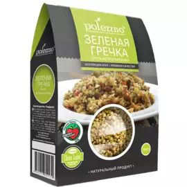 Зеленая гречка крупа непропаренная, 500 гр, polezzno