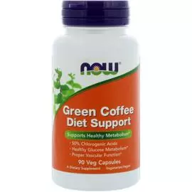 Зеленый кофе, 90 вегетарианских капсул, NOW