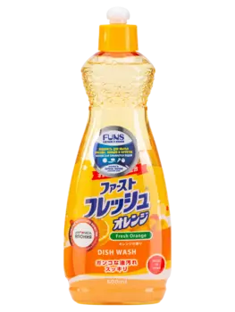 Жидкость для мытья посуды овощей и фруктов свежий апельсин, FUNS, 600 мл