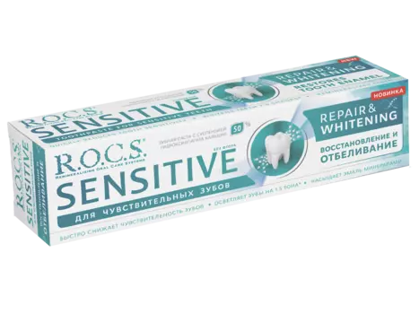 Зубная паста Sensitive Восстановление и Отбеливание, 94 г, R.O.C.S.