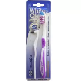 Зубная щетка medium + ластик для удаления налета, White Glo