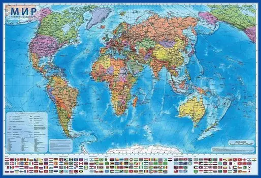 Карта мира Политическая М1:28 80х117см ламинация GLOBEN КН045