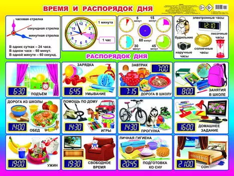 Плакат 440х590мм Время и распорядок дня