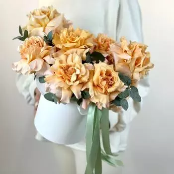 Большая шляпная коробка с розой Шиммер