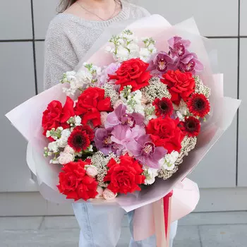 Букет цветов Горячий поцелуй