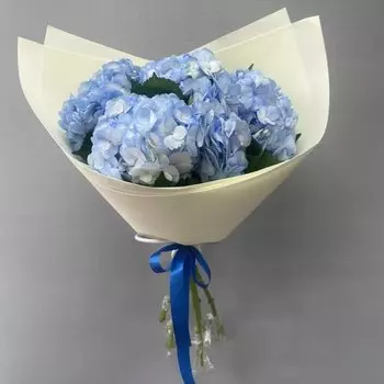 Букет из голубой гортензии "Голубая лагуна"