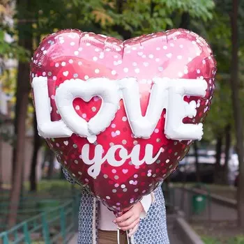 Фольгированный шарик 3D "Love you"