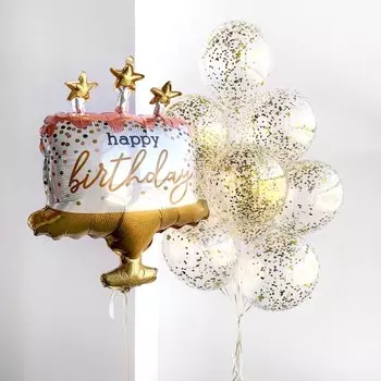 Воздушные шары с гелием на день рождения «Праздничный торт»