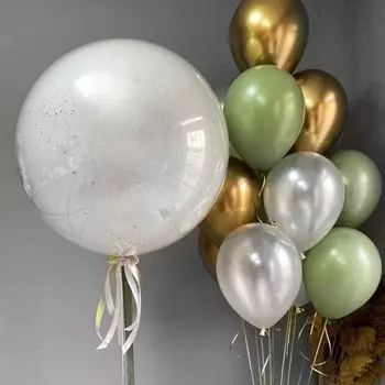 Воздушные шары с гелием «Нежная олива»