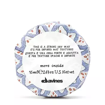Davines Davines Сухой воск сильной фиксации для текстурных матовых акцентов волос More Inside 75 мл