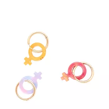 DONT TOUCH MY SKIN DONT TOUCH MY SKIN СЕРЬГА ЗЕРКАЛО ВЕНЕРЫ (Фиолетовый без кольца)