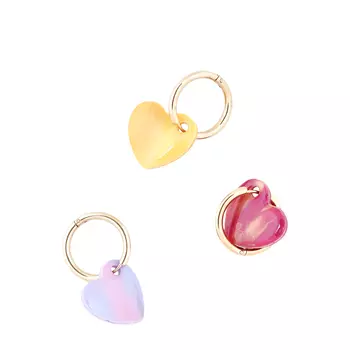 DONT TOUCH MY SKIN DONT TOUCH MY SKIN СЕРЬГА СЕРДЦЕ (Фиолетовый без кольца)