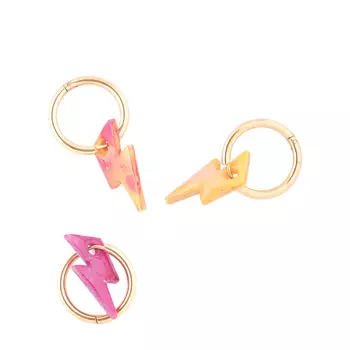 DONT TOUCH MY SKIN DONT TOUCH MY SKIN СЕРЬГА МОЛНИЯ (Розово-Голубой без кольца)