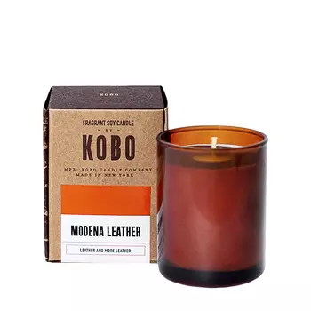 KOBO KOBO Свеча MODENA LEATHER компактная в стекле 85 гр