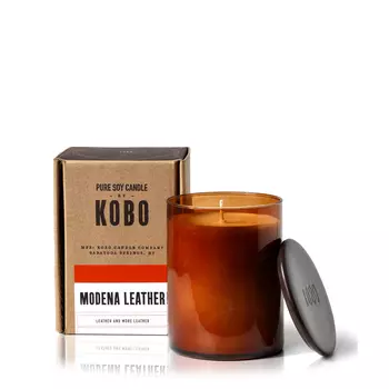 KOBO KOBO Свеча MODENA LEATHER большая в стекле 425 гр