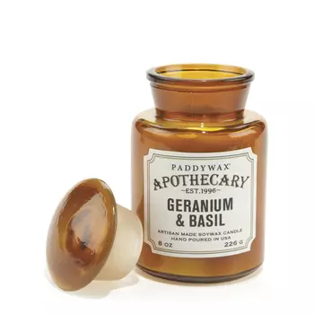 PADDYWAX PADDYWAX Свеча GERANIUM &amp; BASIL в аптекарской баночке 227 гр